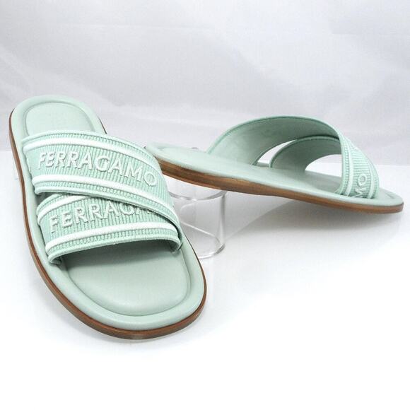 NIB$775 Ferragamo Laurene Logo Print Straps Flat Slides Sandals 6 C, 36.5 - Picture 9 of 16